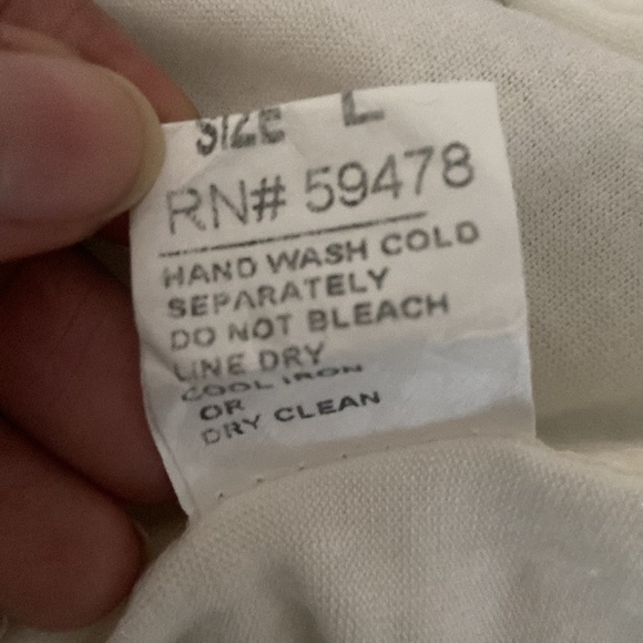 Angela Moda Women’s Off White Eyelet Floral Sheer Short Sleeve Blouse Size Large - Picture 8 of 8